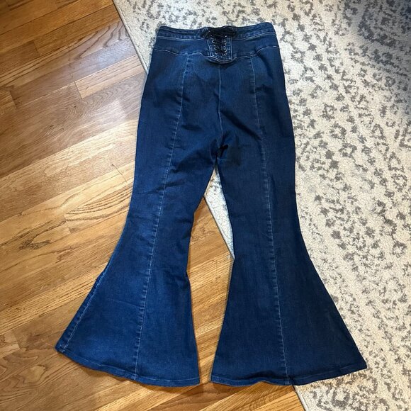 FREE PEOPLE We The Free CRVY Ma Cherie Bell Bottom Jean | 28 | super flare denim - Picture 3 of 12